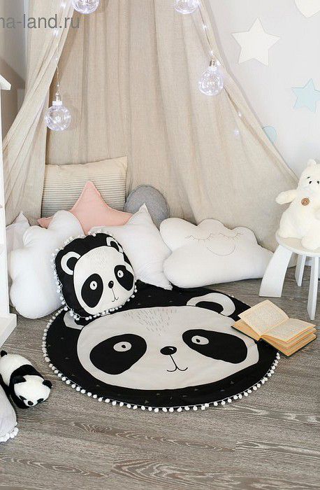  Крошка Я Набор из пледа детского и подушки (90x90 см) Панда