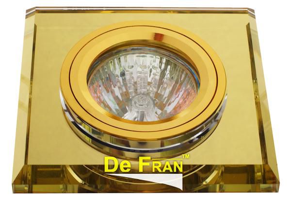 Точечный светильник De Fran FT 848-MG "Квадрат" зеркальный золото MR16 1 x 50 вт