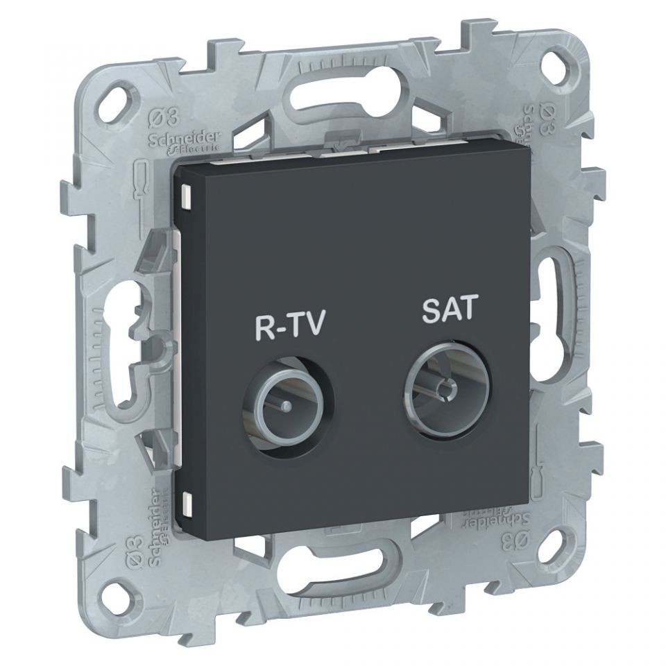  Schneider Electric UNICA NEW розетка R-TV/SAT, проходная, антрацит