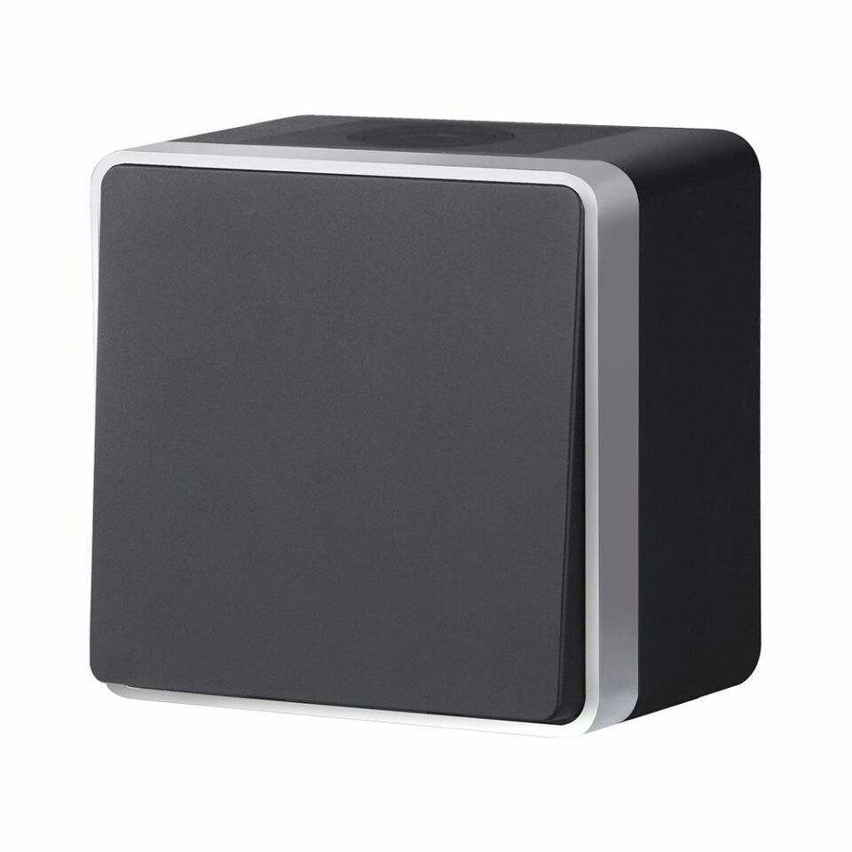  Werkel W5010234/ Выключатель одноклавишный влагозащищенный Gallant (черный с серебром) W5010234