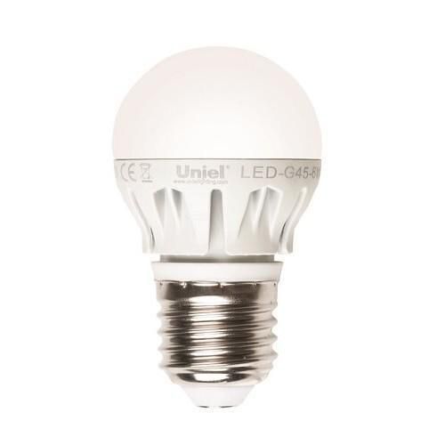 Лампа светодиодная Uniel LED-G45-6W/NW/E27/FR ALM01WH пластик