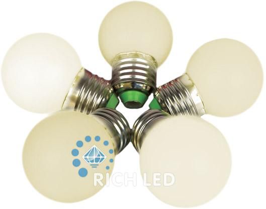  Rich LED Лампа для Белт-лайта Е27, 1 Вт, d=45 мм, ТЕПЛ. БЕЛАЯ