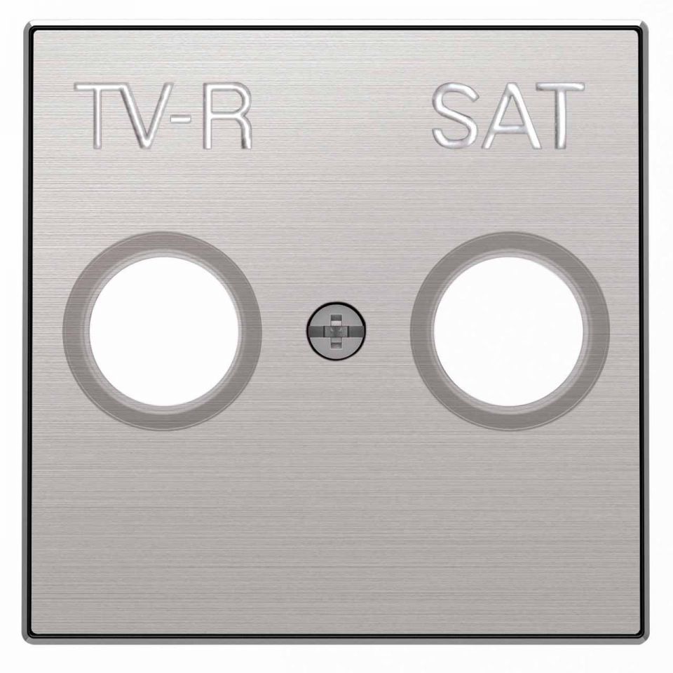 Лицевая панель ABB Sky розетки TV-R-SAT нержавеющая сталь 2CLA855010A1401