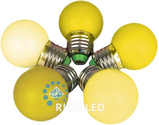  Rich LED Лампа для Белт-лайта Е27, 1 Вт, d=45 мм, ЖЕЛТАЯ