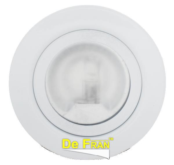 Точечный светильник De Fran FT 9216 Art1 Wm мебельный с матовым стеклом + лампа в комп. белый G4 1 x 20 вт