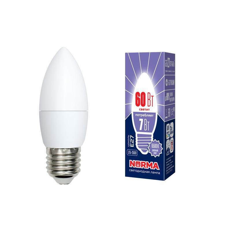  Volpe Лампа светодиодная (UL-00003797) E27 7W 6500K матовая LED-C37-7W/DW/E27/FR/NR