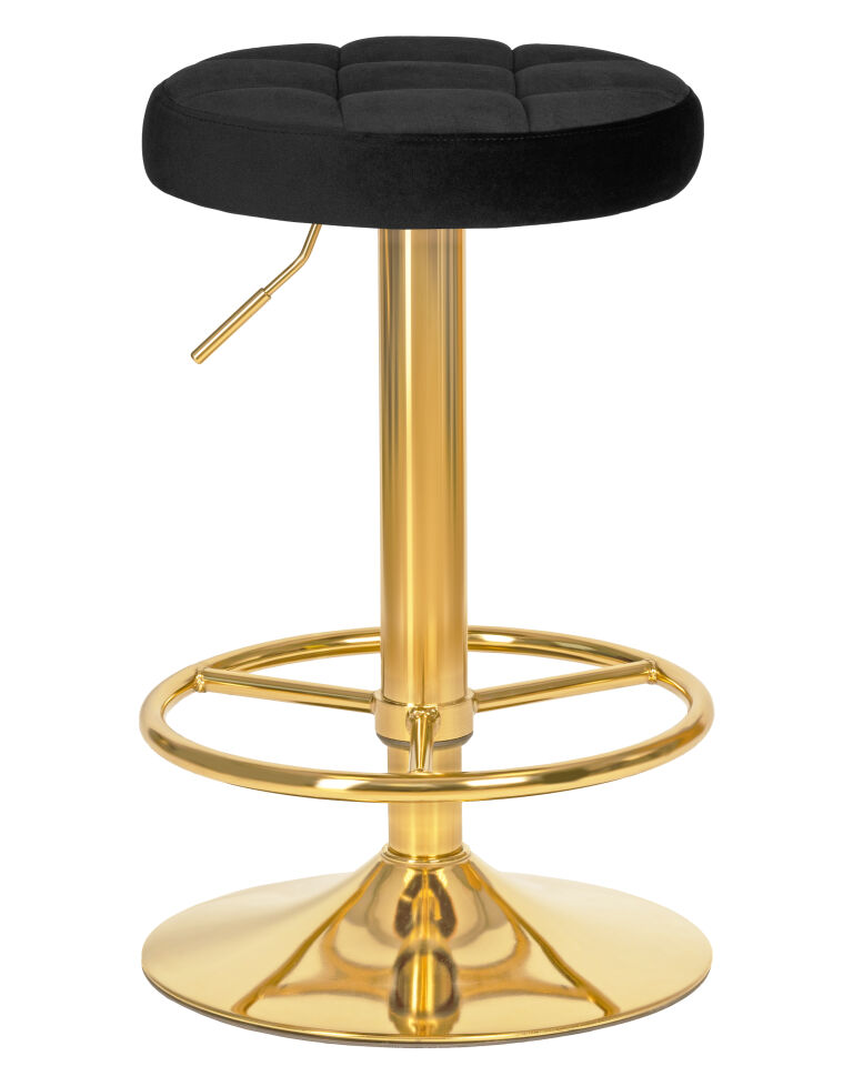 Табурет барный Dobrin LM-5008 BRUNO GOLD, черный велюр (MJ9-101)