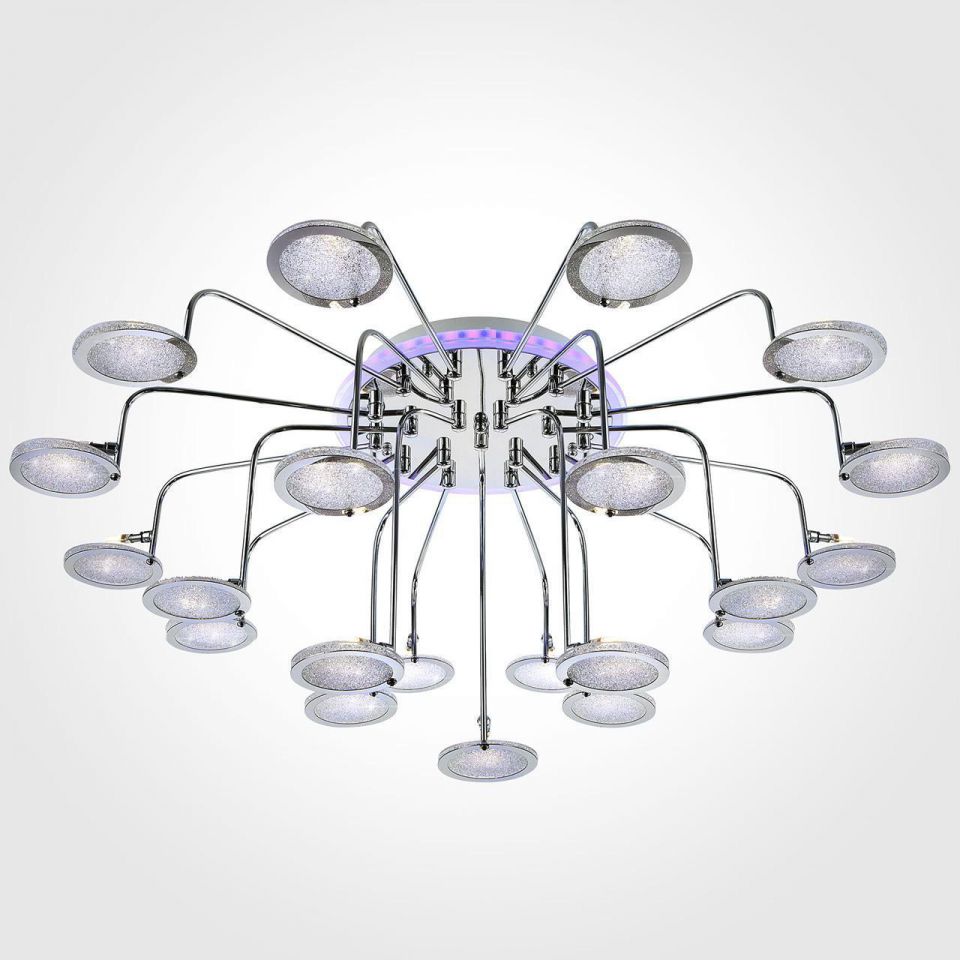 Потолочная люстра Eurosvet Spider 80109/21 хром/синий+фиолетовый