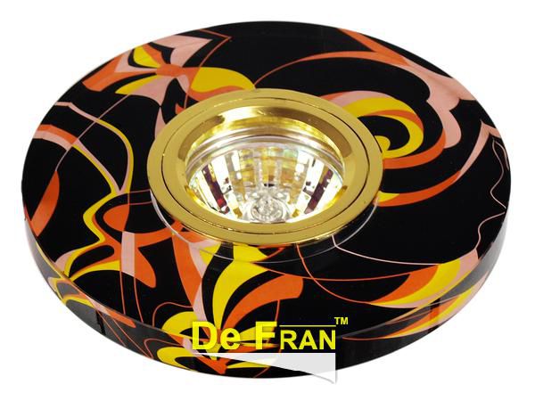 Точечный светильник De Fran FT 790 "Роспись Круг" золото / черный + золото MR16 1 x 50 вт