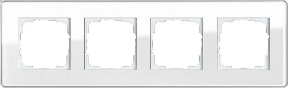 Рамка 4-постовая Gira Esprit C белое стекло 0214512
