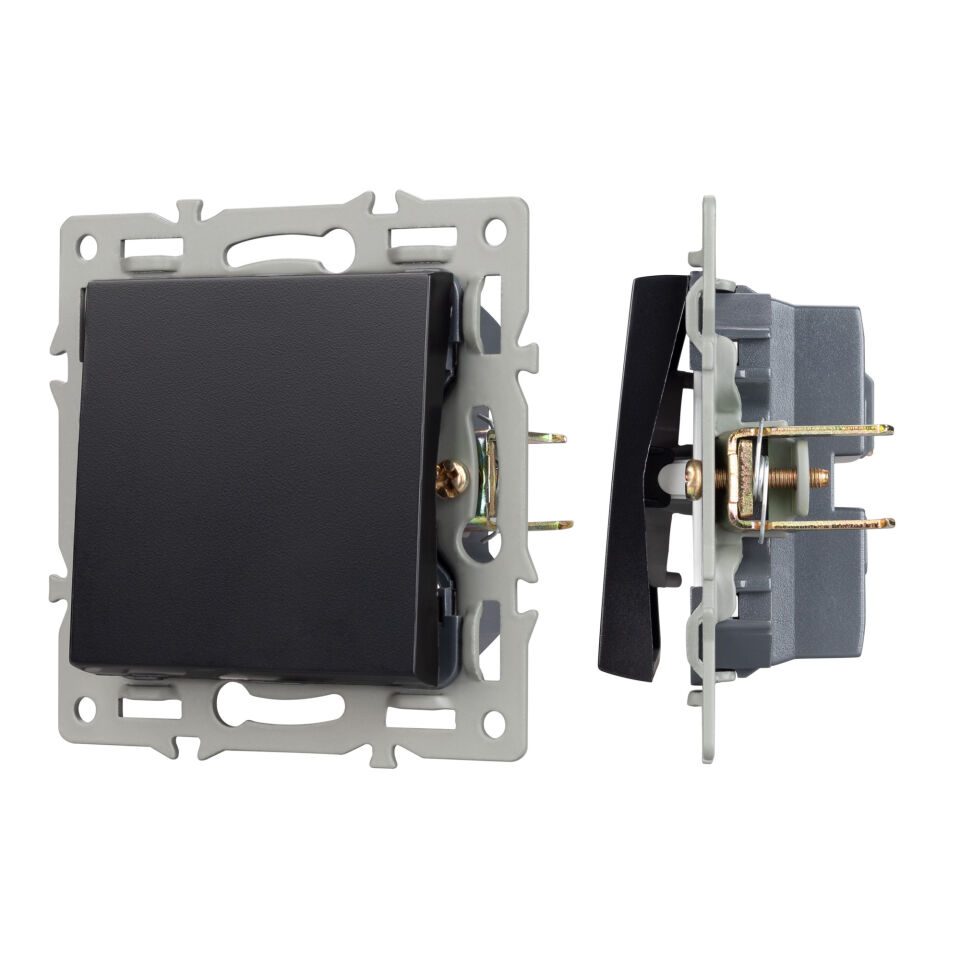 Механизм выключателя одноклавишный проходной SWT-MKP1-PL-BK (250V, 16A) ( Arlight , -)