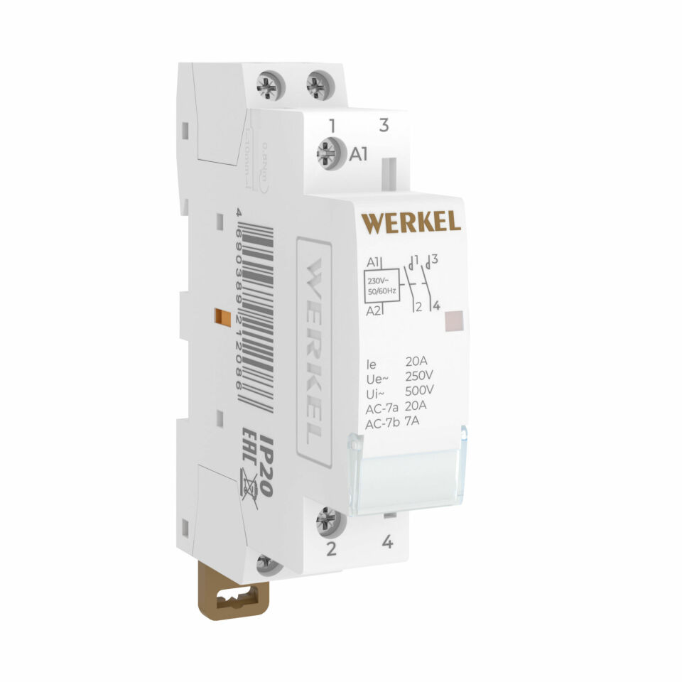  Werkel W941M20O/ Контактор модульный 20 A 2NO (1 мод.) W941M20O