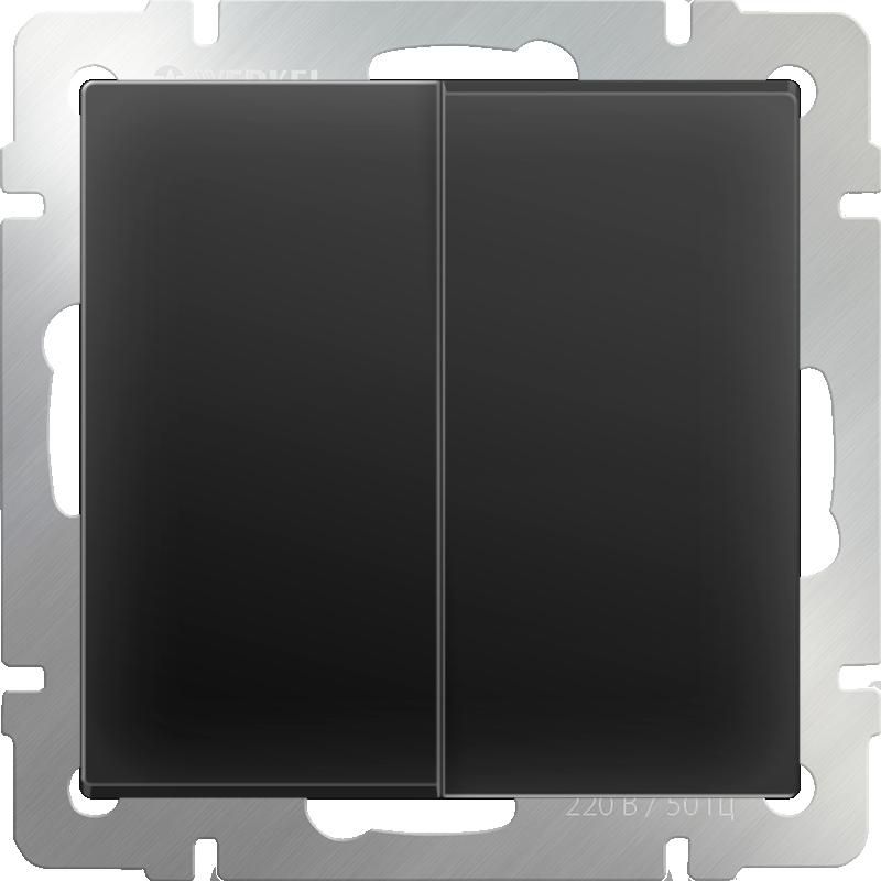  Werkel Выключатель двухклавишный (черный матовый) WL08-SW-2G