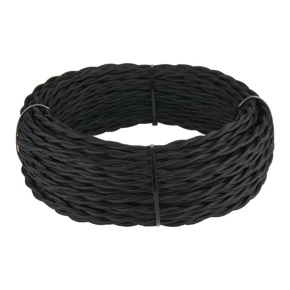  Werkel Ретро кабель витой 2х1,5 (черный) 50 м W6452508
