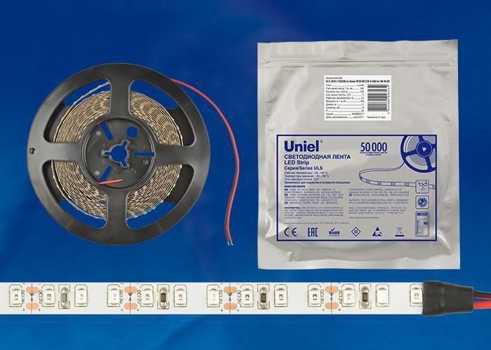  Uniel ULS-2835-60LED/m-8mm-IP65-DC12V-9,6W/m-5M-WW катушка в герметичной упаковке