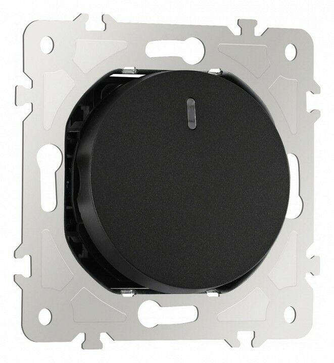 Выключатель проходной одноклавишный с подсветкой без рамки Arte Milano 202 202.33-1.black