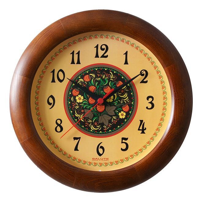  Салют Настенные часы (31x31 см) Хохлома ДС - ББ28 - 168