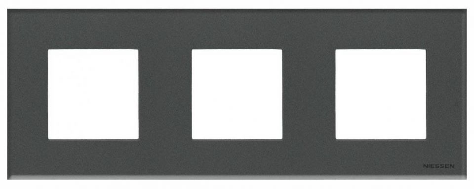 Рамка 3-постовая ABB Zenit стекло графит N2273 CF
