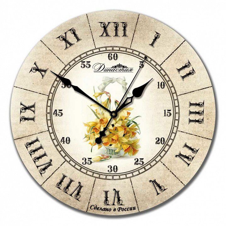  Династия Настенные часы (33x33x4 см) Нарцисс 02-016