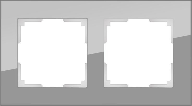  Werkel Рамка Favorit на 2 поста (серый,стекло) WL01-Frame-02