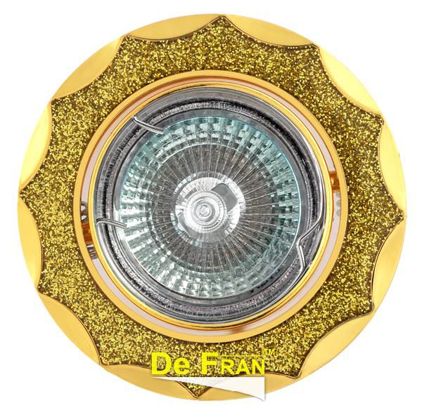 Точечный светильник De Fran FT 837A y "Поворотный в центре" золото+желтый MR16 1 x 50 вт