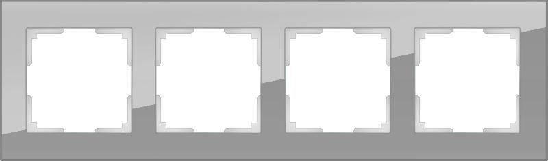  Werkel Рамка Favorit на 4 поста (серый,стекло) WL01-Frame-04