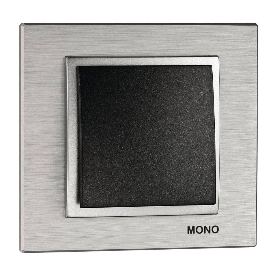 Рамка 1-постовая Mono Electric Style Aluminium серебро 107-800000-160