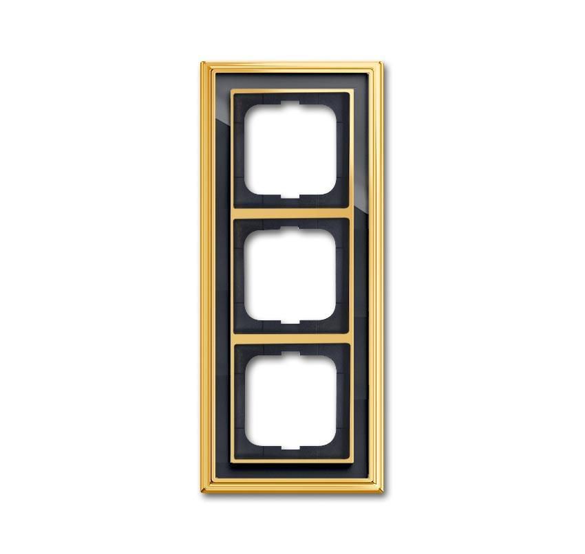 Рамка 3-постовая ABB Dynasty латунь полированная/черное стекло 2CKA001754A4567