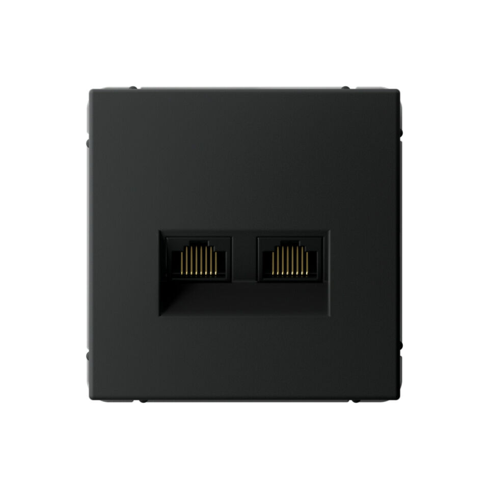  Systeme Electric ARTGALLERY РОЗЕТКА двойная компьютерная RJ45+RJ45, кат.6А, механизм, ЧЕРНЫЙ ШЕЛК