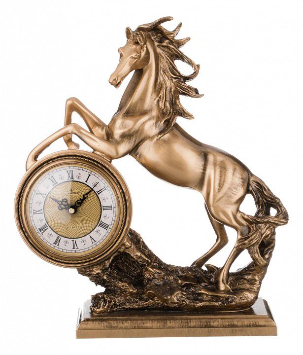  Lefard Настольные часы (37x41 см) Лошадь в золоте 204-118