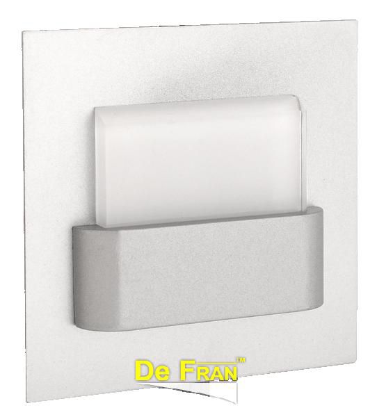 Светильник De Fran FT 9901 LED Подсветка светодиодная встраиваемая для стен и ниш LED, холодный белый свет 6500K матовое серебро LED 0,3 вт
