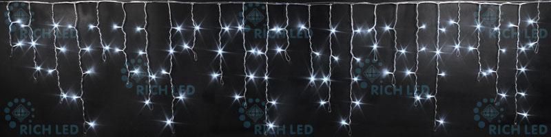 Гирлянда Rich LED Бахрома 3*0.5 м БЕЛЫЙ, прозрачный провод