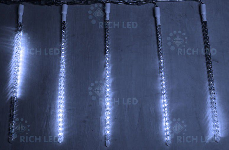  Rich LED Гирлянда Супернить Светодиодные сосульки [50 см] RL-MT10*0.8C-12V-W/W