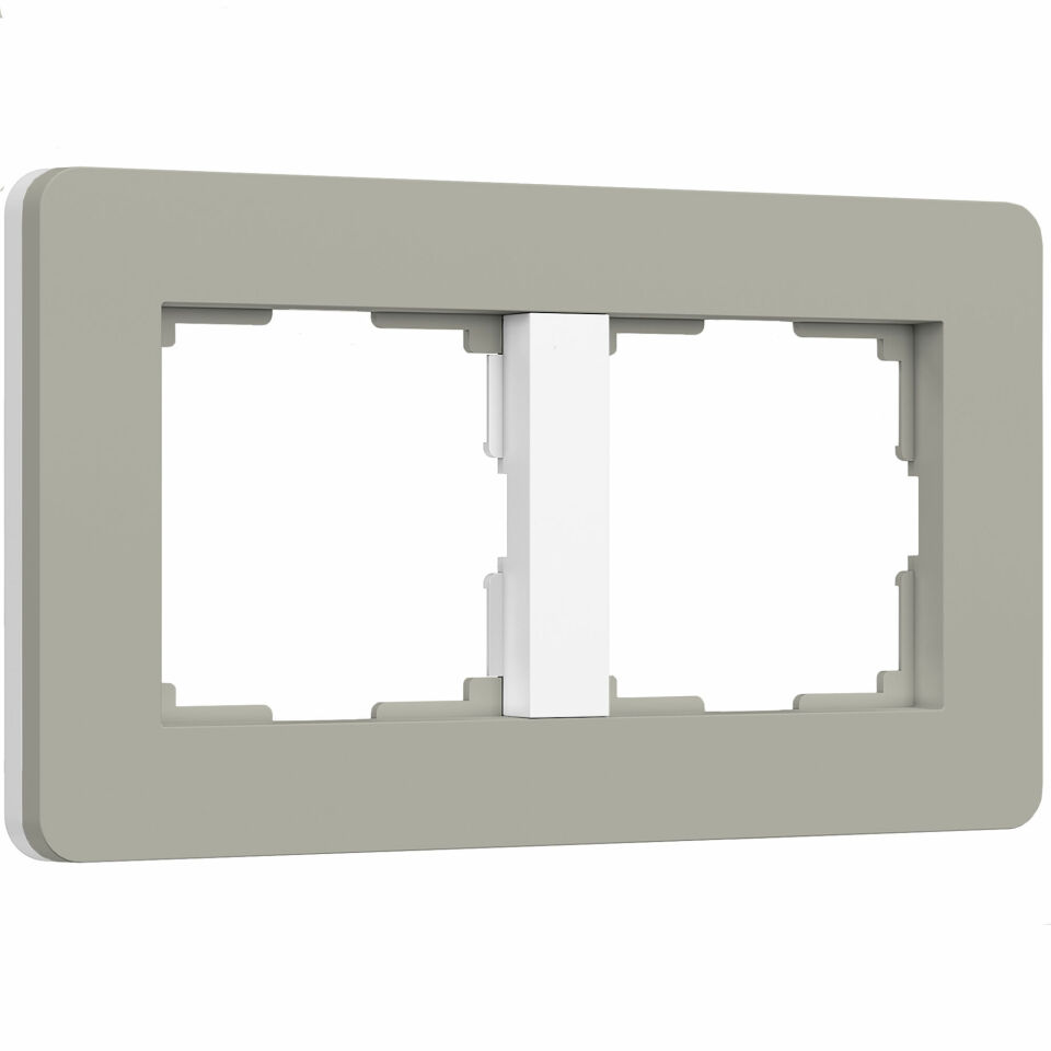  Werkel W0023067/ Рамка на 2 поста Split (дымчатый/белый, soft-touch) W0023067