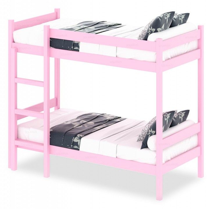 Кровать двухъярусная Solarius 1900x900 розовый