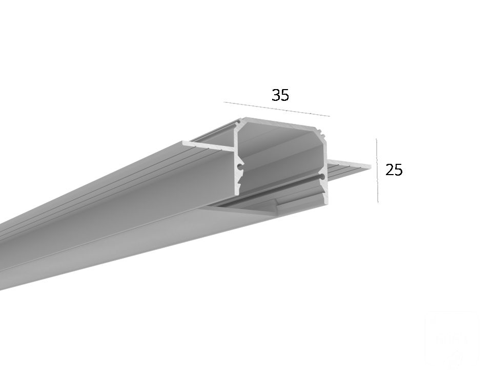  6063 Алюминиевый LED профиль LINE 3525 FANTOM LT70 (с экраном) — 3000мм