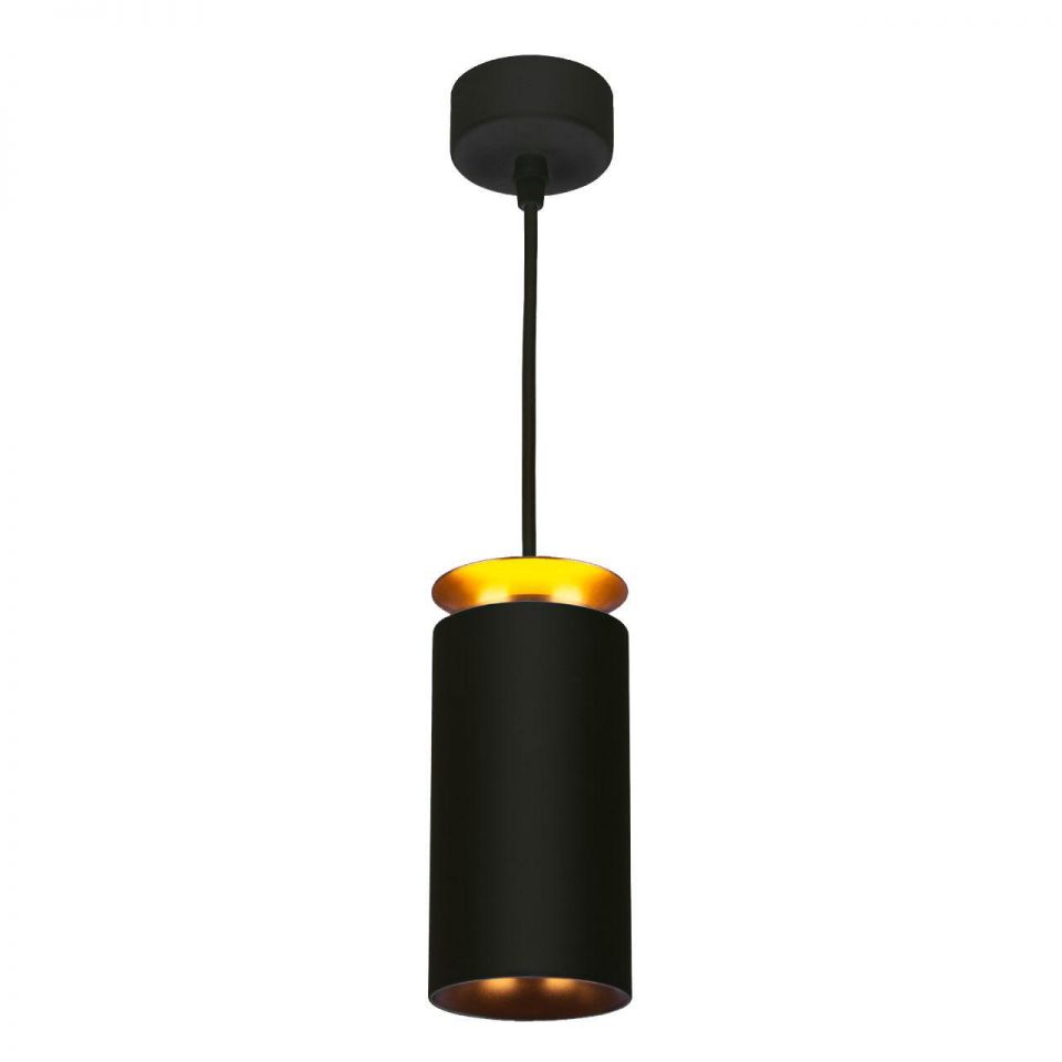 Подвесной светодиодный светильник Elektrostandard DLS021 9+4W 4200К черный матовый/золото 4690389144295