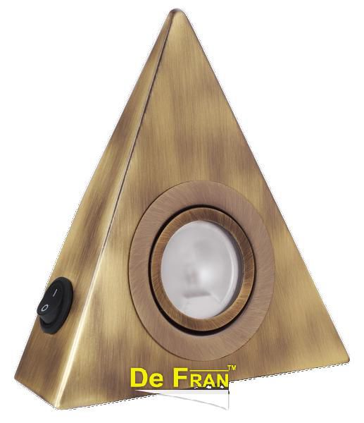 Точечный светильник De Fran FT 9251 A sw "Треугольник накладной" с выключателем и лампой античное золото
