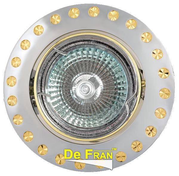 Точечный светильник De Fran FT 122AK CHG "Поворотный в центре" хром + золото MR16 1 x 50 вт