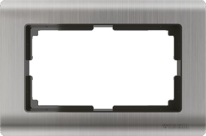  Werkel Рамка для двойной розетки (глянцевый никель) WL02-Frame-01-DBL