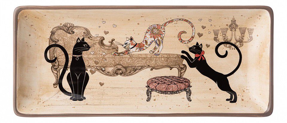  АРТИ-М Блюдо декоративное (28x12x3 см) Парижские коты 358-1740