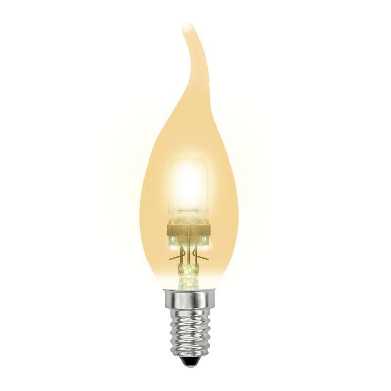  Uniel Лампа галогенная (04121) E14 42W золотая HCL-42/CL/E14 flame gold