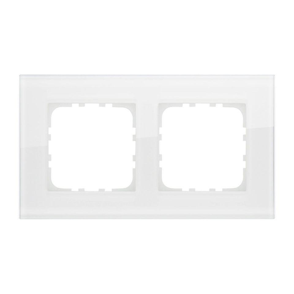 Рамка LK Studio 2-постовая, натуральное стекло (белый)LK80 844213-1