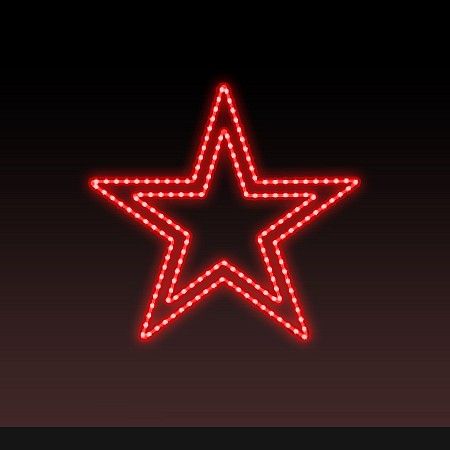  Rich LED Звезда световая День Победы [0.54x0.51 м] RL-KN-9-10-R