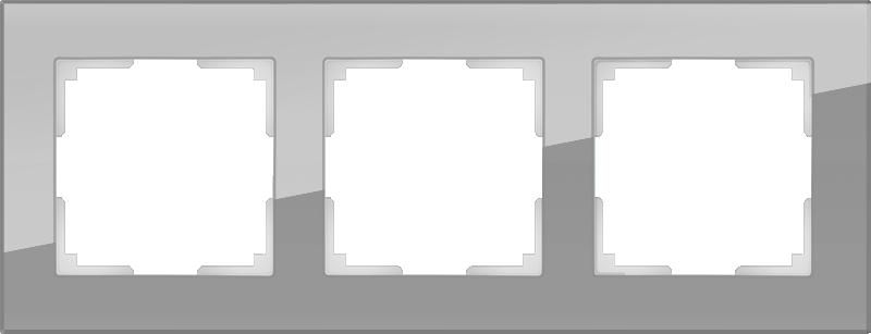  Werkel Рамка Favorit на 3 поста (серый,стекло) WL01-Frame-03