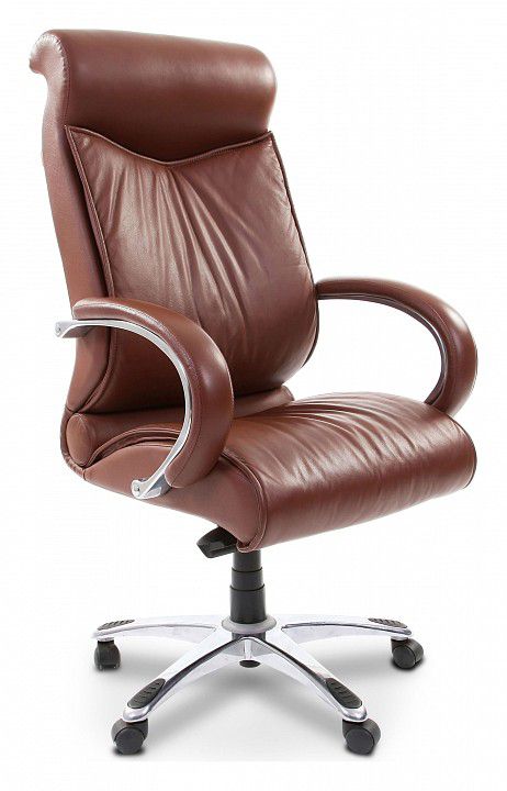 Кресло для руководителя Chairman 420 коричневый/хром, черный