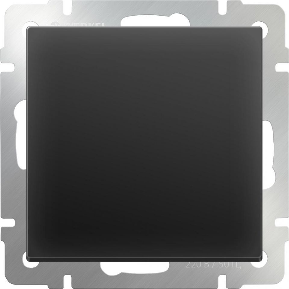  Werkel Выключатель одноклавишный проходной (черный матовый) WL08-SW-1G-2W