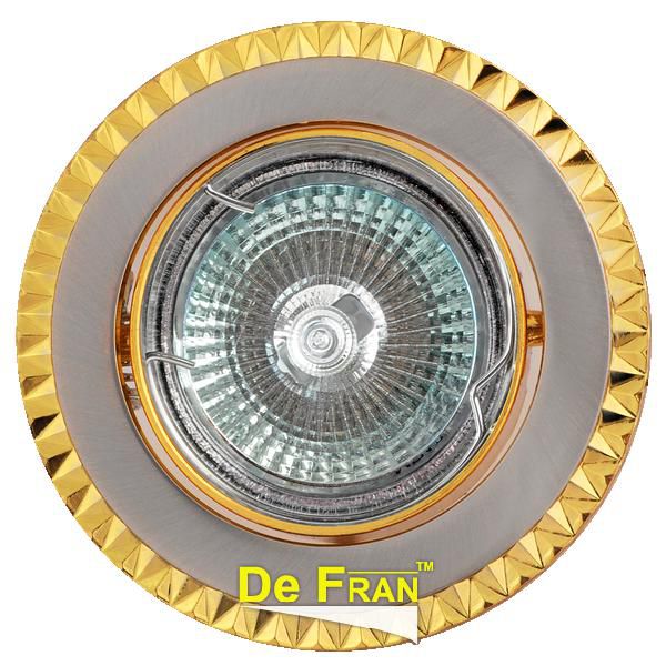 Точечный светильник De Fran FT 187AK SNG "Поворотный в центре" сатин-никель + золото MR16 1 x 50 вт