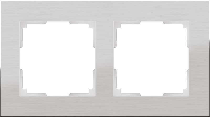  Werkel Рамка Aluminium на 2 поста (алюминий) WL11-Frame-02