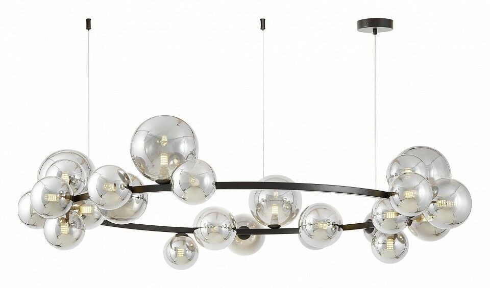 Подвесная люстра Lumina Deco MERIDO LDP 7033-24 BK+GY